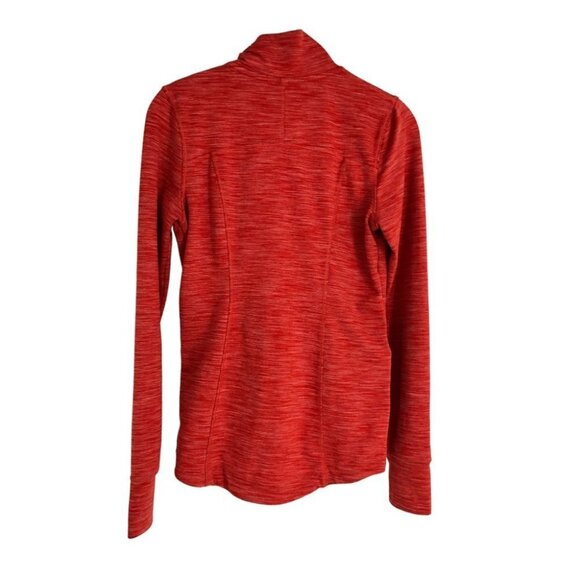 Shambhala Salmon Red Heathered Zip Up Mock Neck Sweater  size XS - Picture 2 of 14